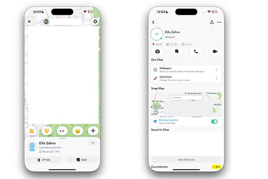 Какво означава зелена точка в профила на някого в Snapchat 3