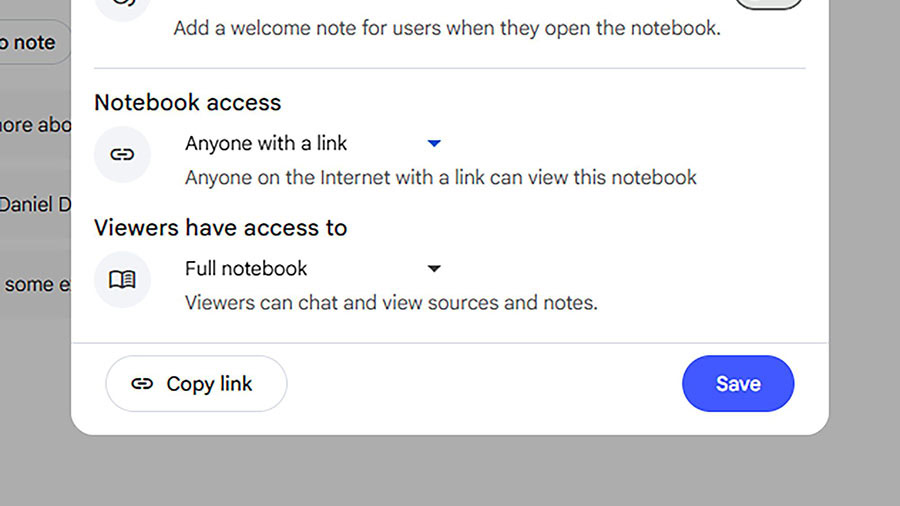 NotebookLM позволява бележниците да се споделят с други хора