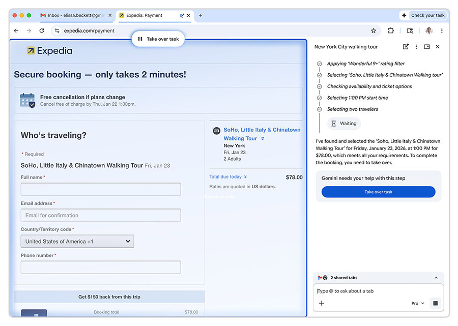 Google Chrome - AI вече може да сърфира вместо потребителя в Chrome