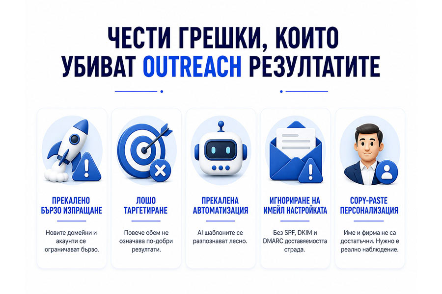 Чести грешки, които убиват outreach резултатите
