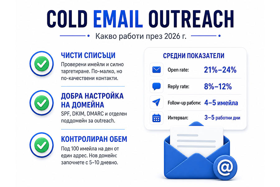 Cold email outreach през 2026 г