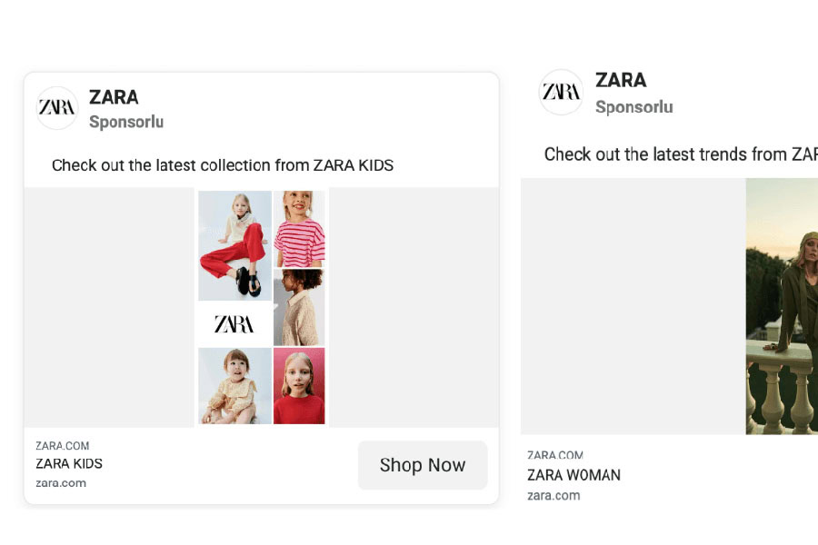 Facebook реклами на Zara