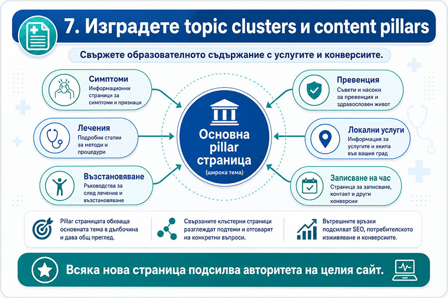 Как се изграждат topic clusters и content pillars