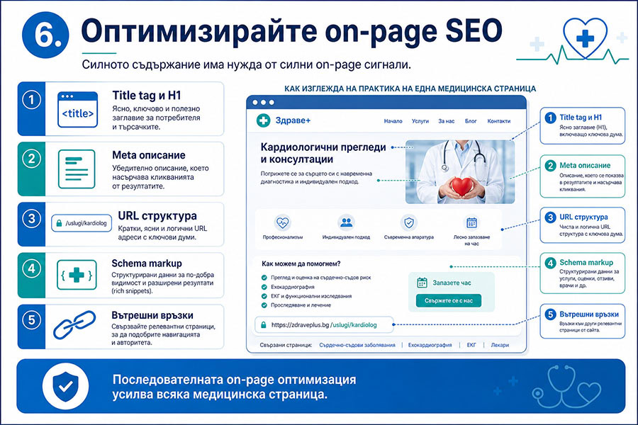 Оптимизирайте on-page SEO за здравни сайтове