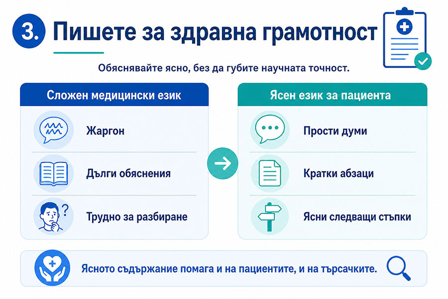 Пишете за здравна грамотност, без да опростявате прекалено науката