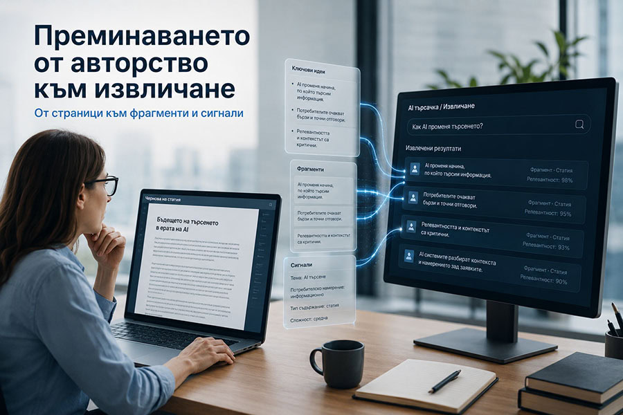 Преминаването от авторство към извличане